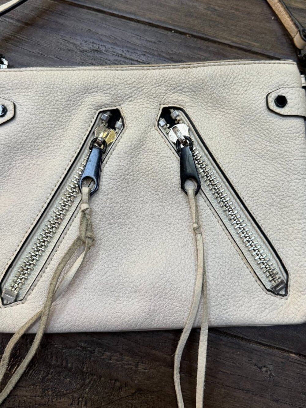 Rebecca Minkoff Moto Crossbody off white handbag